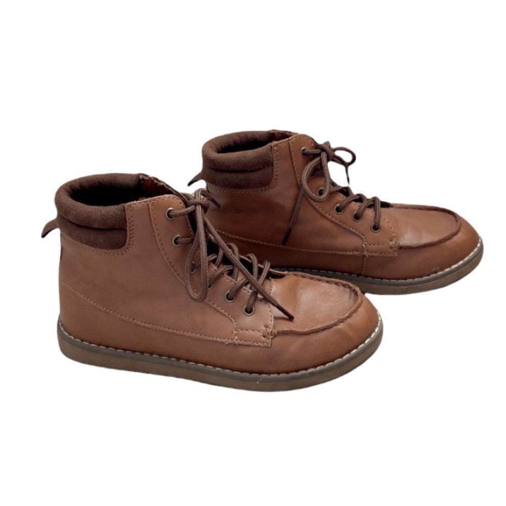 Old Navy Boys Vegan Leather Lace Up Boots - Ankle - Dress - size little boy 2
